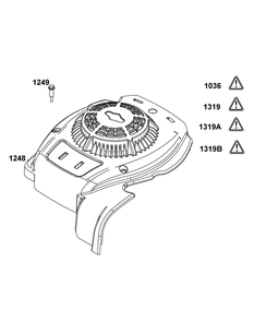 Blower Housing Group Diagram and Parts List for 08P602-0019-H5 020000 - 09Z999 Briggs and Stratton Engine